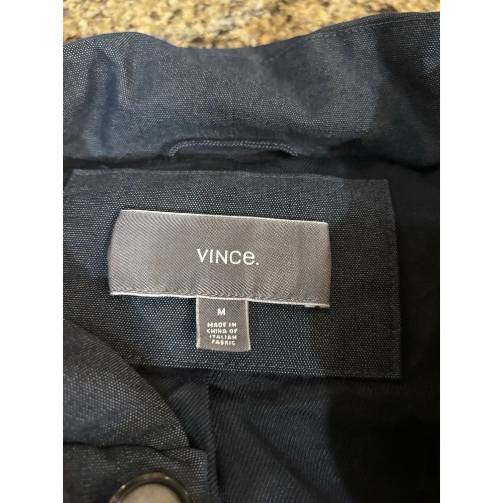 Vince Down Puffer Vest Men's Medium Blue Quilted‎ Sleeveless Jacket